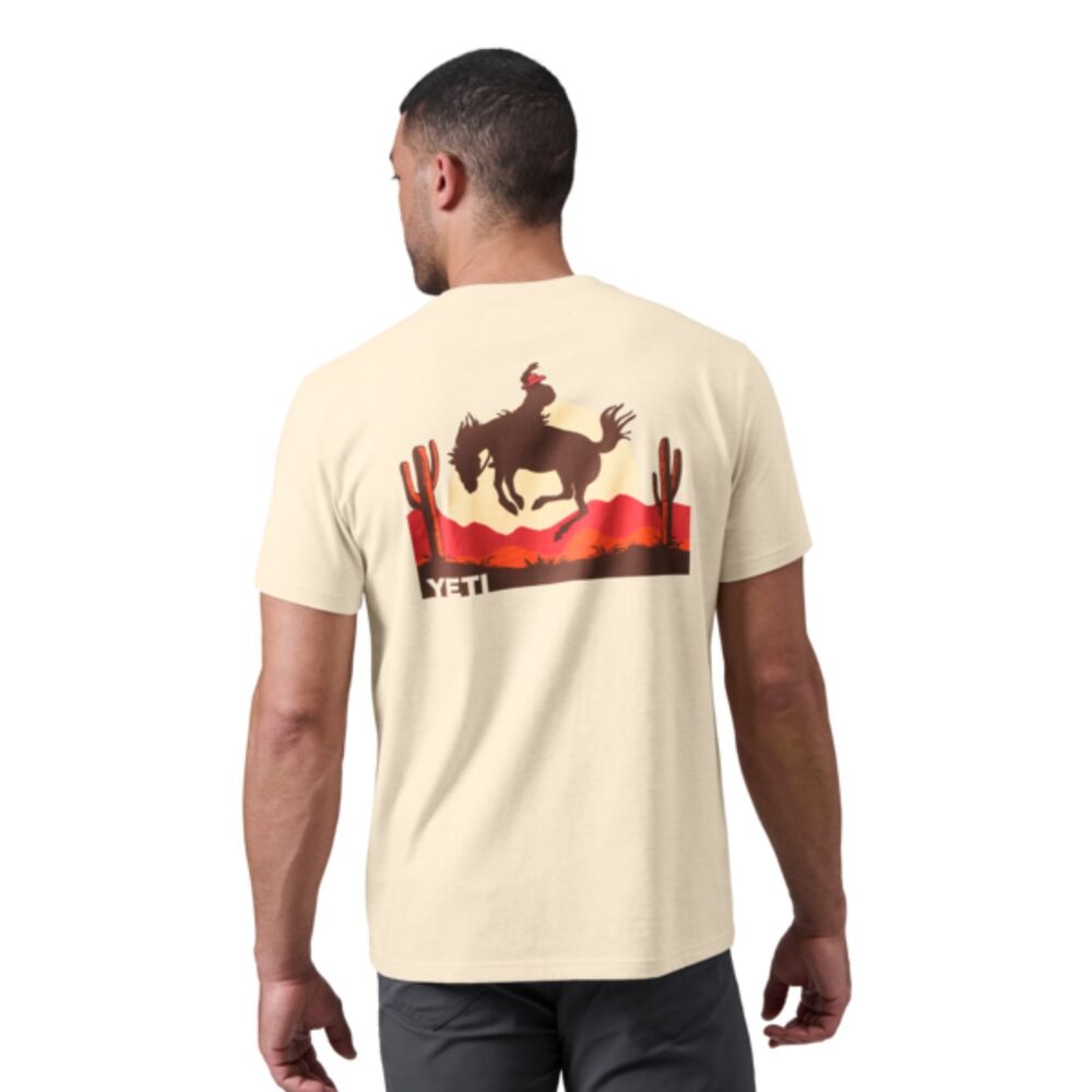 Men's Cream YETI "A Bit Broncy" S/S Tee Size S - Picture 6 of 7